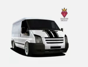 Fits Ford Transit Mk6 Mk7 Bonnet Stripes Vinyl Graphics Decals Stickers - Picture 1 of 2