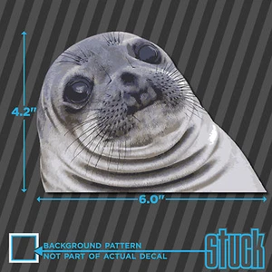 Awkward Seal Face Meme - 6.0"x4.2" - printed vinyl decal sticker weatherproof - Picture 1 of 1