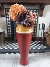 Very Large Tall Dark Red Clay Earthenware Vase - Including Flowers - Anglesey