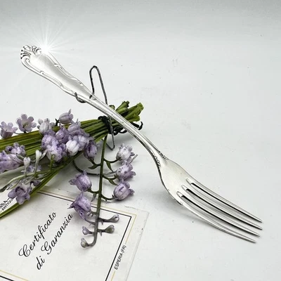 Forchetta antica in Argento massiccio 800  anni '40  posata Forchettina  - Immagine 1 di 4