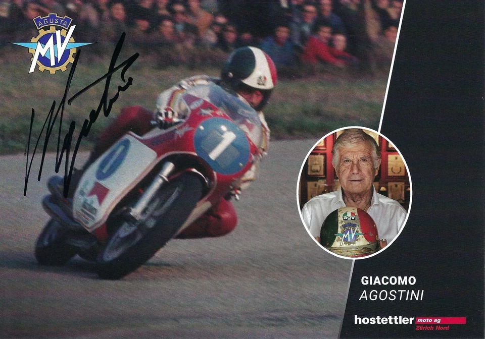 Autogrammkarte; Giacomo Agostini - Bild 1 von 1