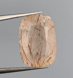 10.50ct rutile quartz step coushion cut from pakistan - Picture 1 of 5