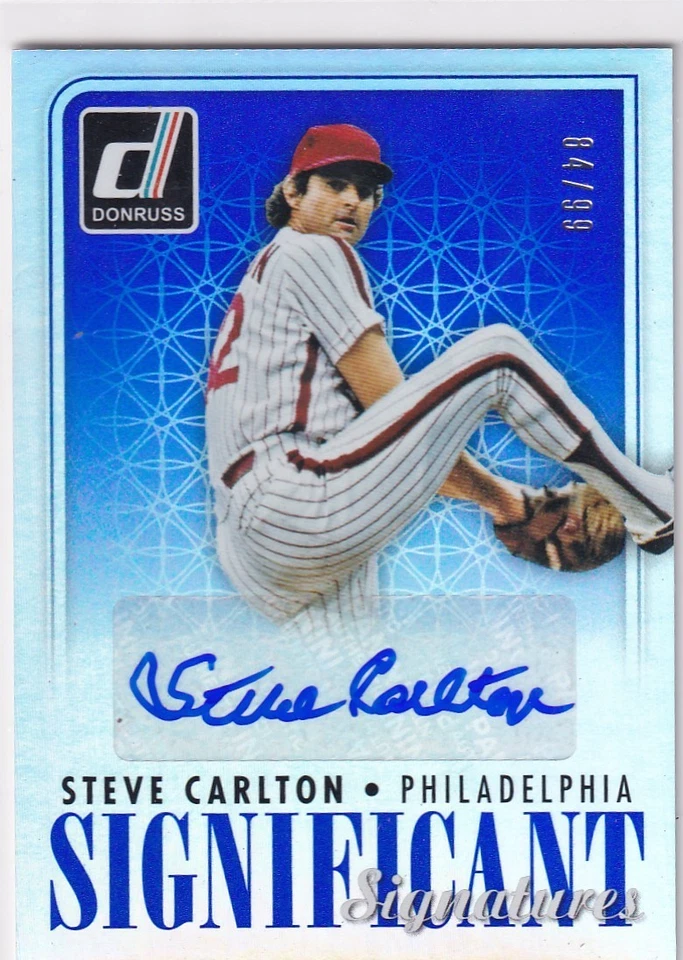 STEVE CARLTON/99 DODGERS AUTO 2016 16 DONRUSS FIRMA SIGNIFICATIVA AUTÓGRAFO Foto 1 de 1