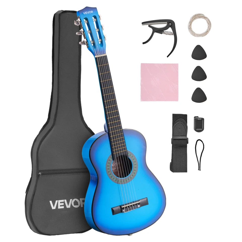 VEVOR Guitare Classique Débutants Jeunes Enfants 78 cm Bleu avec Cordes Nylon - Photo 1/4