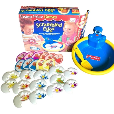 Vtg 1994 Fisher-Price Games Scrambled Eggs Shape Color Matching Missing Parts - Image 1 of 4