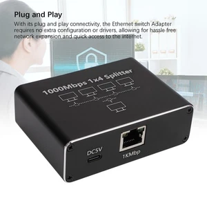 Ethernet Splitter 1 To 4 1000Mbps High Speed Internet Splitter LAN Splitter NEW - Afbeelding 1 van 12