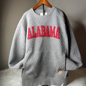 Women's Pressbox Heather Charcoal Alabama Crimson Tide Moose Quilted Pullover - Picture 1 of 7