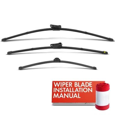 Лопасти стеклоочистителя ветрового стекла 24 дюйма, 20 дюймов и 15 дюймов для Audi Q5 2018-2024 Q3 allroad 3 шт. - Изображение 1 из 4