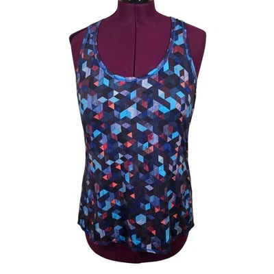 Camiseta sin mangas atlética para mujer Athleta azul multicolor espalda deportiva | Talla XL Foto 1 de 4