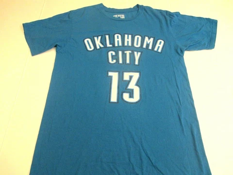 NBA Oklahoma City 13 Paul George Adidas Men's Medium Jersey Styled T Shirt  NEW Cover
