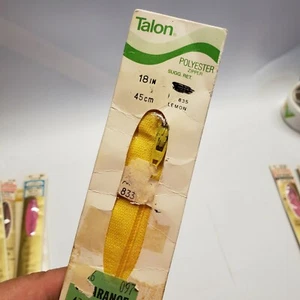 Talon Vintage Zipper 18" 45 cm Bright Yellow Self Locking Slider MADE IN USA - Picture 1 of 5