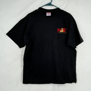 Hanes Heavyweight Adult Large Vintage T-Shirt Black San Francisco Embroidery - Picture 1 of 9