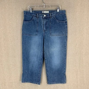 Faded Glory Womens Jeans 14 Missy (35.5x22) Blue Denim Capri Crop High Rise - Picture 1 of 18