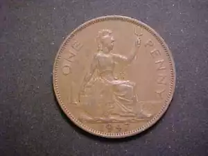 1947 Great Britain One Penny KM# 845 Very Nice Circ Collector Coin!-d7996dxx - Picture 1 of 2