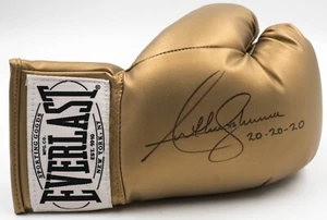 Anthony Joshua Gold Hand Signed Boxing Glove 20-20-20 in Display Case COA - Picture 1 of 10