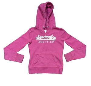 Girls SOFT Abercrombie Pink Sweatshirt Hoodie Sequins Kids Sz Small - Picture 1 of 7