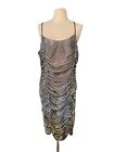 forever 21 gold ruched midi dress sz 1X holidays Christmas new years preowned 