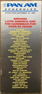 PAN AM AIRWAYS TIMETABLE EFF.27 OCT 1991- LAST EVER ISSUE - Picture 1 of 1