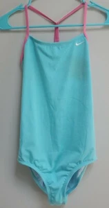Nike Swim Big Girls Racer Back One Piece Swimsuit Aurora Green  XL Practice Suit - Picture 1 of 3