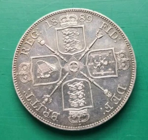 Vittoria 1889 argento 925 doppio fiorino condizioni EF. #023 - Foto 1 di 2