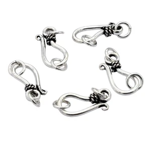 30 PCS 21X10MM BALI S HOOK CLASP ANTIQUE STERLING SILVER PLATED 530 - Picture 1 of 3