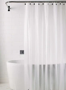 Deluxe Shower Curtain Liner Frosted Clear 70"W x 72"L Mildew Resistant - Picture 1 of 4