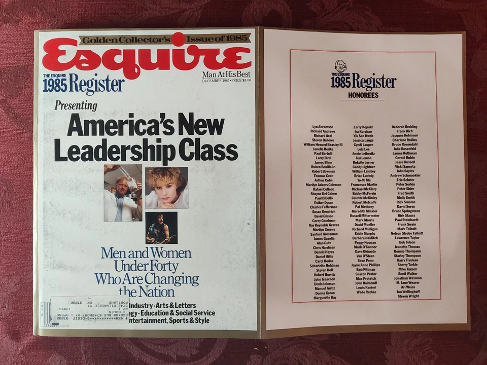 HUGE ESQUIRE magazine December 1985 Register America's Leaders Biographies Foto 1 de 1