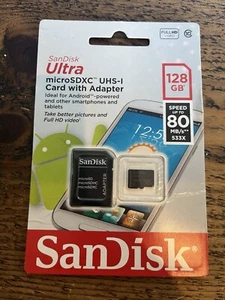 SanDisk Ultra Micro SD Card 128GB Memory Card SDXC UHS-1 - Picture 1 of 2