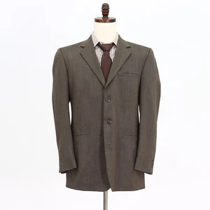 J. Ferrar 40L Brown Sport Coat Blazer Jacket Solid 3B Polyester - Picture 1 of 11