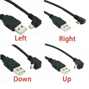 90 Degree Angle USB 2.0To Left Right Micro Usb Cable Usb Cable For Phone Hot C6 - Photo 1 sur 12