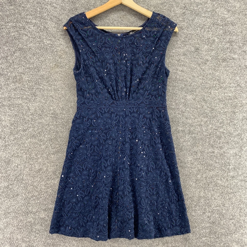 Vestido INC International Concepts Mujer 4 Azul Floral Funda Corta Cremallera Crochet Foto 1 de 4