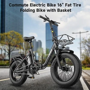 Hikeep 500W Electric Bicycle 16" Folding Bike 48V E-City Bike Adult ebikes 13Ah - Picture 1 of 10