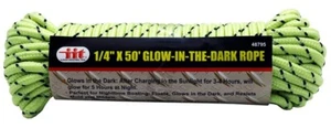 1/4" x 50' Glow-in-the-Dark Rope for Night Time Boating, Bug Out Bag - Bild 1 von 1