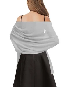 Chiffon Shawls and Wraps for Evening Dresses Soft Scarves for Bridal Wedding ... - Picture 1 of 7