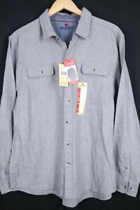NWT Woolrich Mens Sz XL Gray Classic Fit Ultimate Flannel Btn Up Shirt