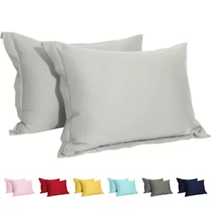 Funda de almohada satinada suave suave y suave simulada de algodón paquete de 2 10 colores disponibles - Imagen 1 de 39