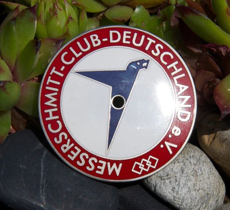 VINTAGE AUTOMOBILE RADIATOR CAR BADGE # MESSERSCHMITT CLUB GERMANY / DEUTSCHLAND - Image 1 of 2