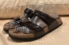 Birkenstock Birkis Madura Double Strap Sandals Brown Patent Leather 38 7 75Us