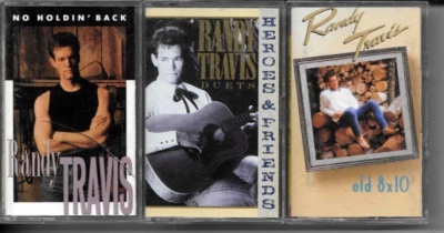 Randy Travis - 3 Cassette  Lot - No Holdin' Back, Heroes And Friends, Old 8x10 - Image 1 of 3