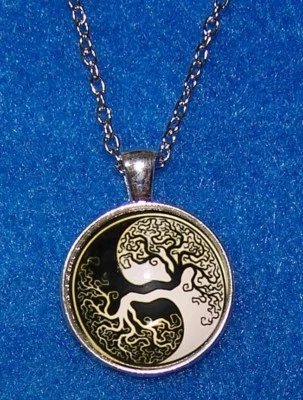Collar Plata 20" Mujer Hombre Colgante Moda YIN YANG TREE LIFE Caja Gratis Foto 1 de 4