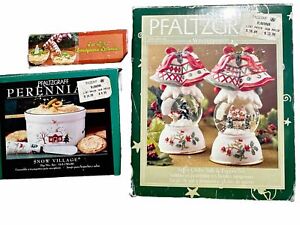Pfaltzgraff Dip Mix Set And Snow Globe Salt And Pepper Set And Candy Cane Spread
