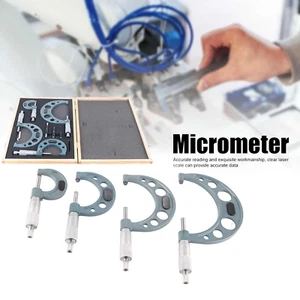 Micrometer Machinist Tools 4pcs/set 0-4" Outside Micrometer Imperial Micrometer - Picture 1 of 14