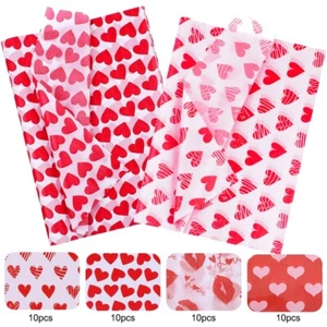 10PCS Valentine's Wrapping Paper-Red Heart Design for Weddings&Special Occasions - Picture 1 of 24