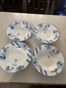 Mikasa Intaglio Blue Sonata CAC12 Set of 5 Rimmed Soup Bowls 9.5” - Picture 1 of 4