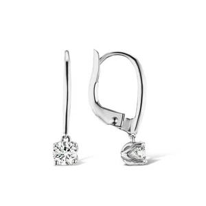 Pendientes de caída de cuatro clavijas de diamantes de oro 14 K cultivados en laboratorio 5/8 CTW - Imagen 1 de 15