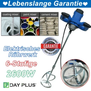 6 Stufen Universelles Rührwerk Mörtelrührer Betonrührer Mixer 1500r/min 2600W - Bild 1 von 12