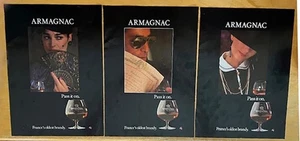3er Set elegante Armagnac Brandy Zeitschriftenanzeigen - rahmenbar - Gers France cognac - Bild 1 von 4
