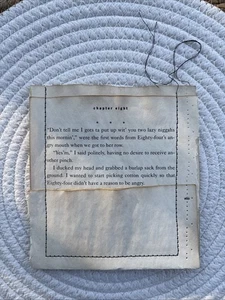 Kaffee gestorben Buchseite genäht doppelseitig Tasche minimalistisch Journal Handarbeit Tagebuch - Bild 1 von 8