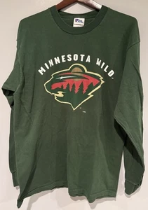 Camisa manga larga XL de jugador profesional salvaje de la NHL Minnesota - Imagen 1 de 5