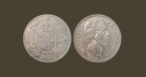 ITALY 2 Lire 1884 R - Silver 0.835 - Umberto I - Picture 1 of 3
